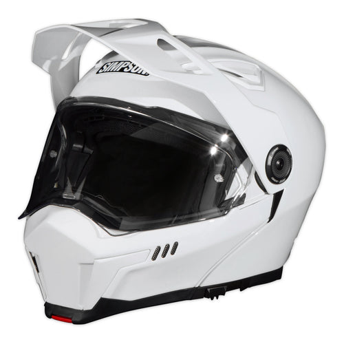 Simpson Journey Solid White Adventure Helmet ECE 22.06 Pinlock Motorcycle Helmet