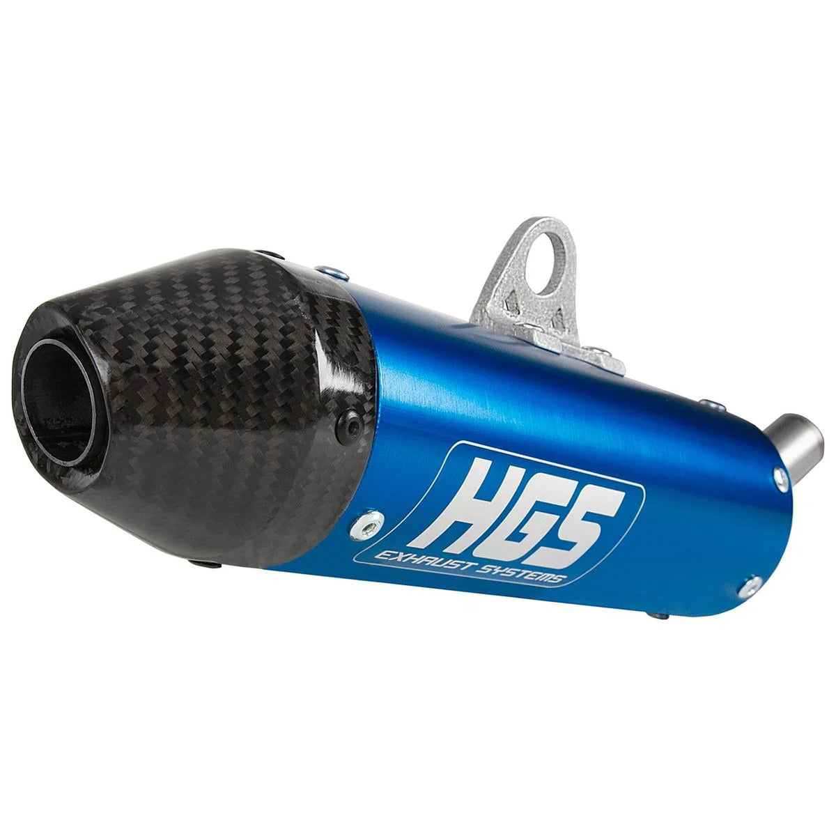 HGS Einddemper 2-takt carbon blauw Yamaha YZ85 2002-2026