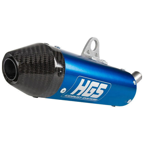 HGS Einddemper 2-takt carbon blauw Yamaha YZ85 2002-2026