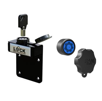 Diebstahlsicherung Zumo XT2 &amp; XT (Schließplatte + abschließbarer RAM-Knauf)