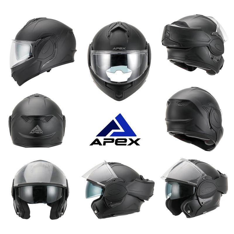 APEX MI200 Flip-over helmet matt black