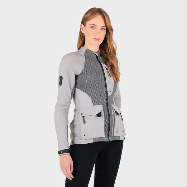 Knox Tor Dames Armoured Motorcycle Jacket Light Grey class AA