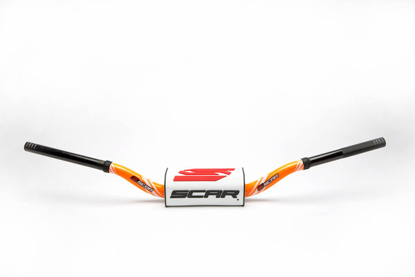 Scar O² Stuur Ø28,6 mm RC Stuur oranje, Stuurkussen wit