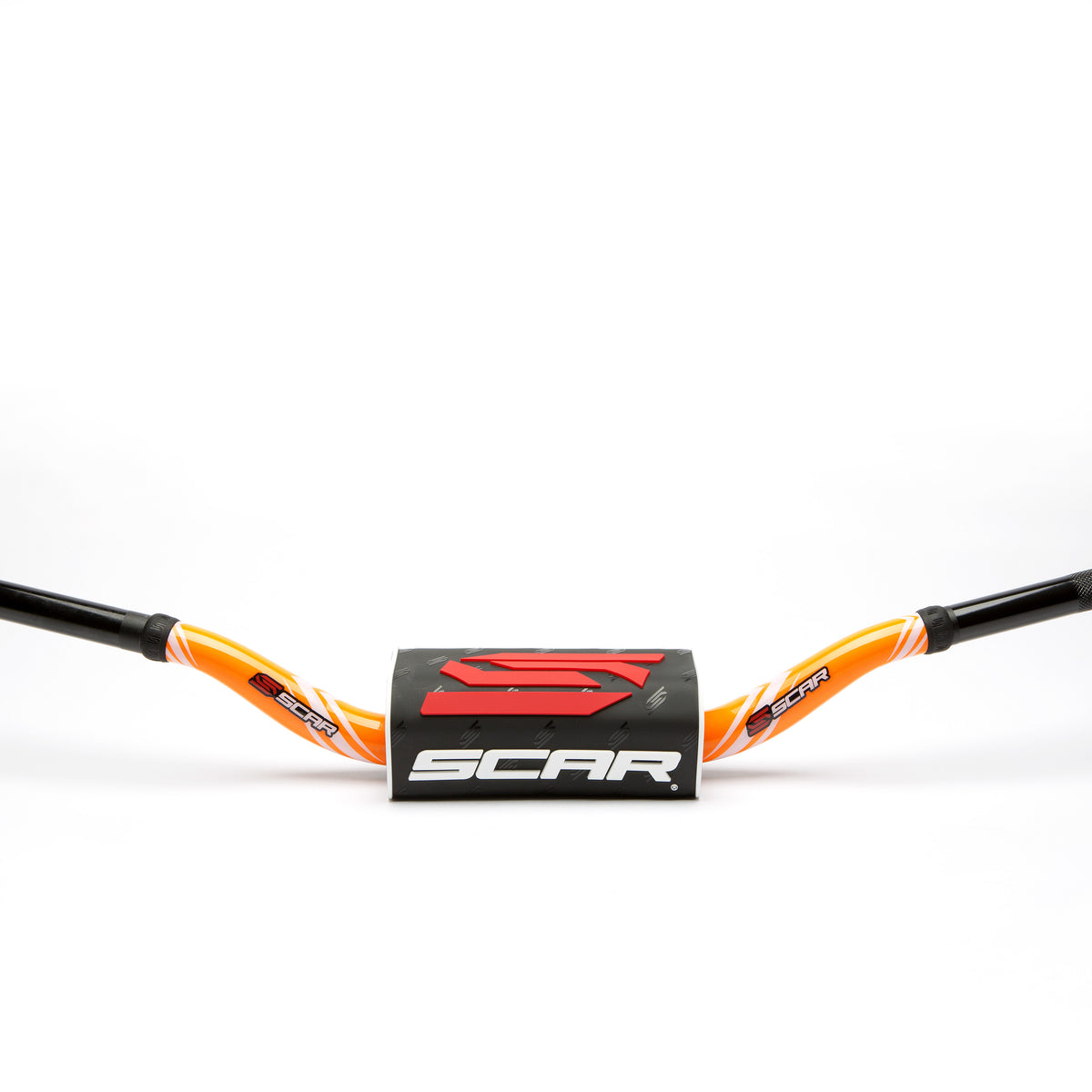 Scar O² Stuur Ø28,6 mm hoog Stuur oranje, Stuurkussen zwart