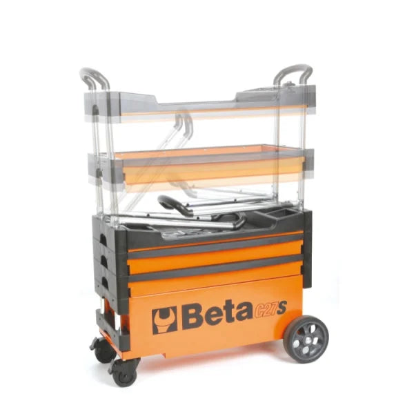 Beta Tools C27S Folding Tool Trolley Mobile Workstation with Drawers and Handles