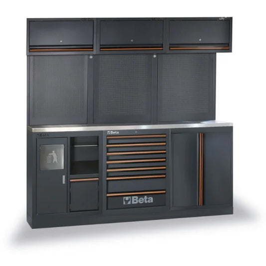Beta Tools C45PRO 2.0 AX/157UT Workshop Cabinet – 157-Piece Tool Set – Stainless Steel Worktop