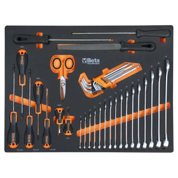 Beta Tools C45PRO 2.0 B7X/196UT Workshop Cabinet – 196 Piece Tool Set – Stainless Steel Worktop