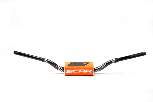 Scar O² Stuur Ø28,6 mm hoog Stuur zwart, Stuurkussen oranje
