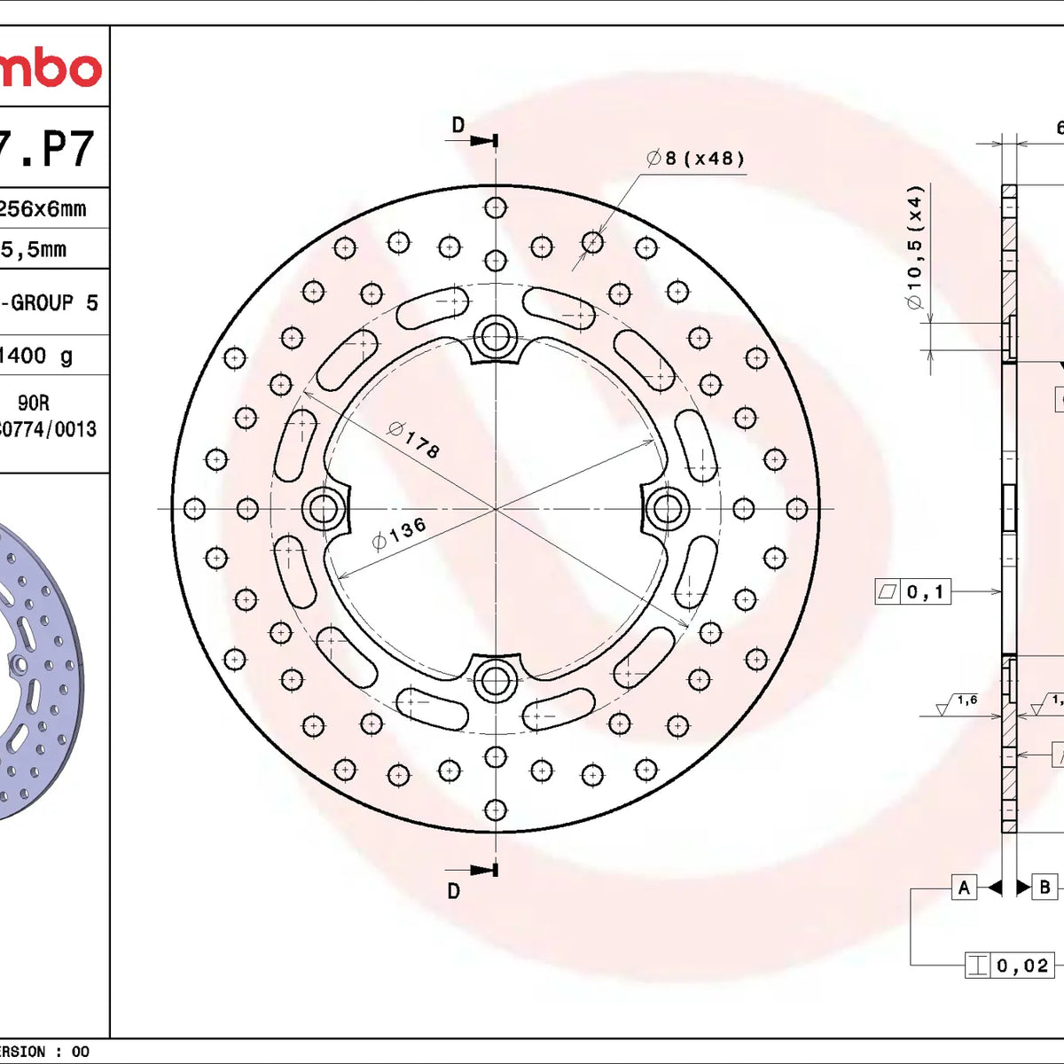 Brembo Serie Oro remschijf Honda CRF1000L Africa Twin 2016-2019