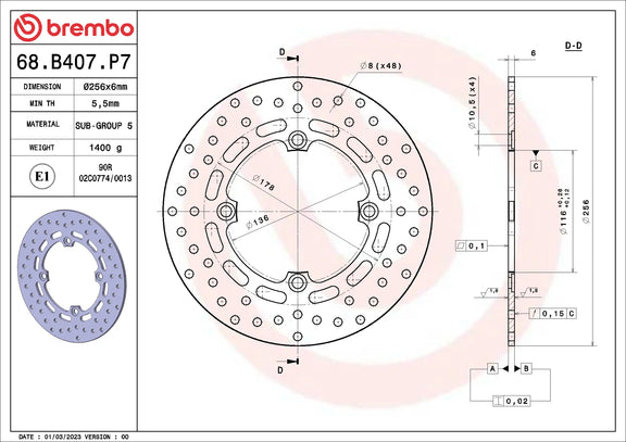 Brembo Serie Oro remschijf Honda CRF1000L Africa Twin 2016-2019