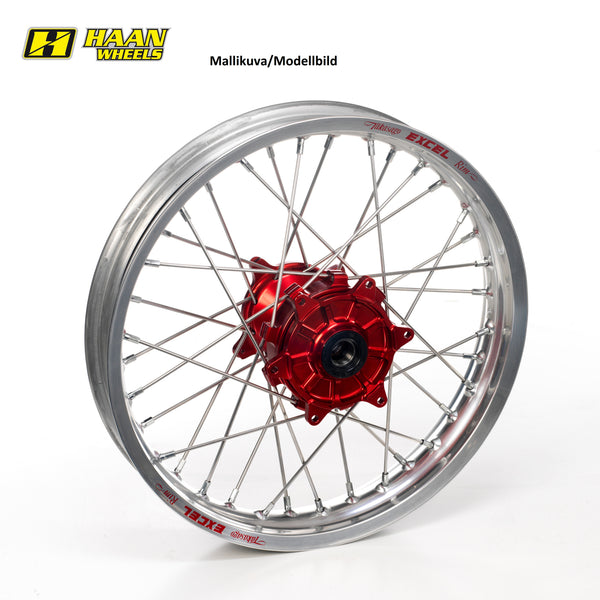 Haan Compleet Wiel 19x2,15 Honda CRF450 SPO NIP 2013-2026 Naaf rood, Velg zilver