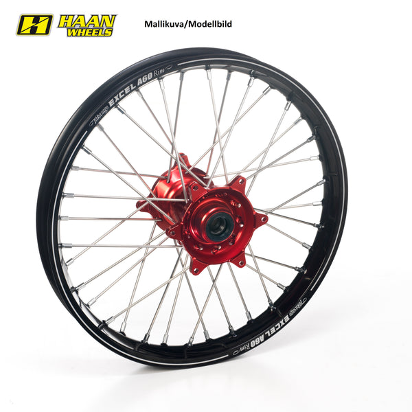 Haan Komplettrad 19x2,15 Kawasaki KX 250 KXF 450 A60 FELGE 2003-2022 Nabe rot, Schwarz