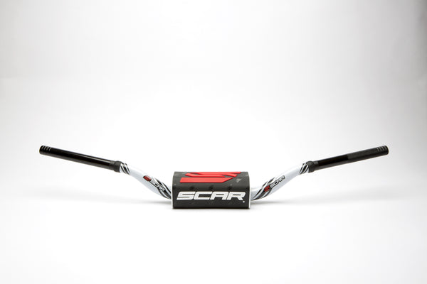 Scar O² Stuur Ø28,6 mm RC Stuur wit, Stuurkussen zwart