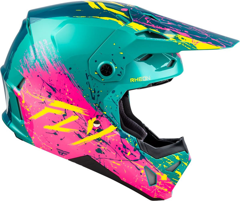 Fly Helmet Formula CP Manic Blauw Roze Geel