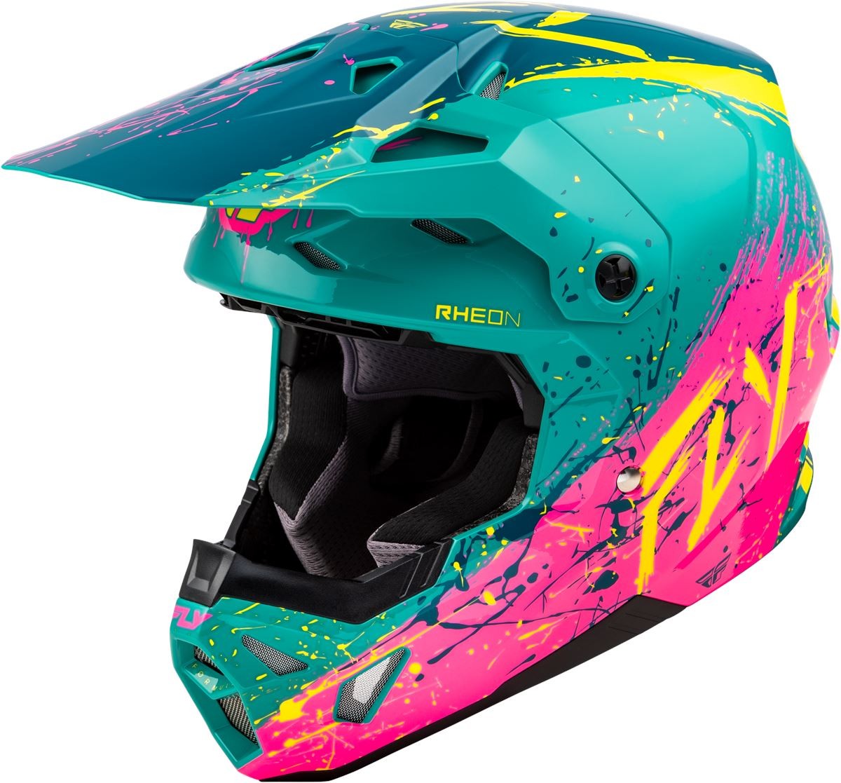 Fly Helmet Formula CP Manic Blauw Roze Geel