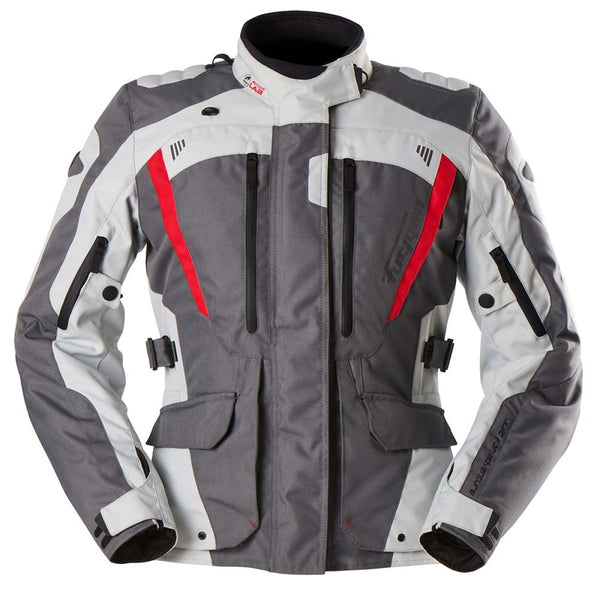 Furygan Apalaches Lady Evo Grey-Pearl-Red Motorcycle Jacket