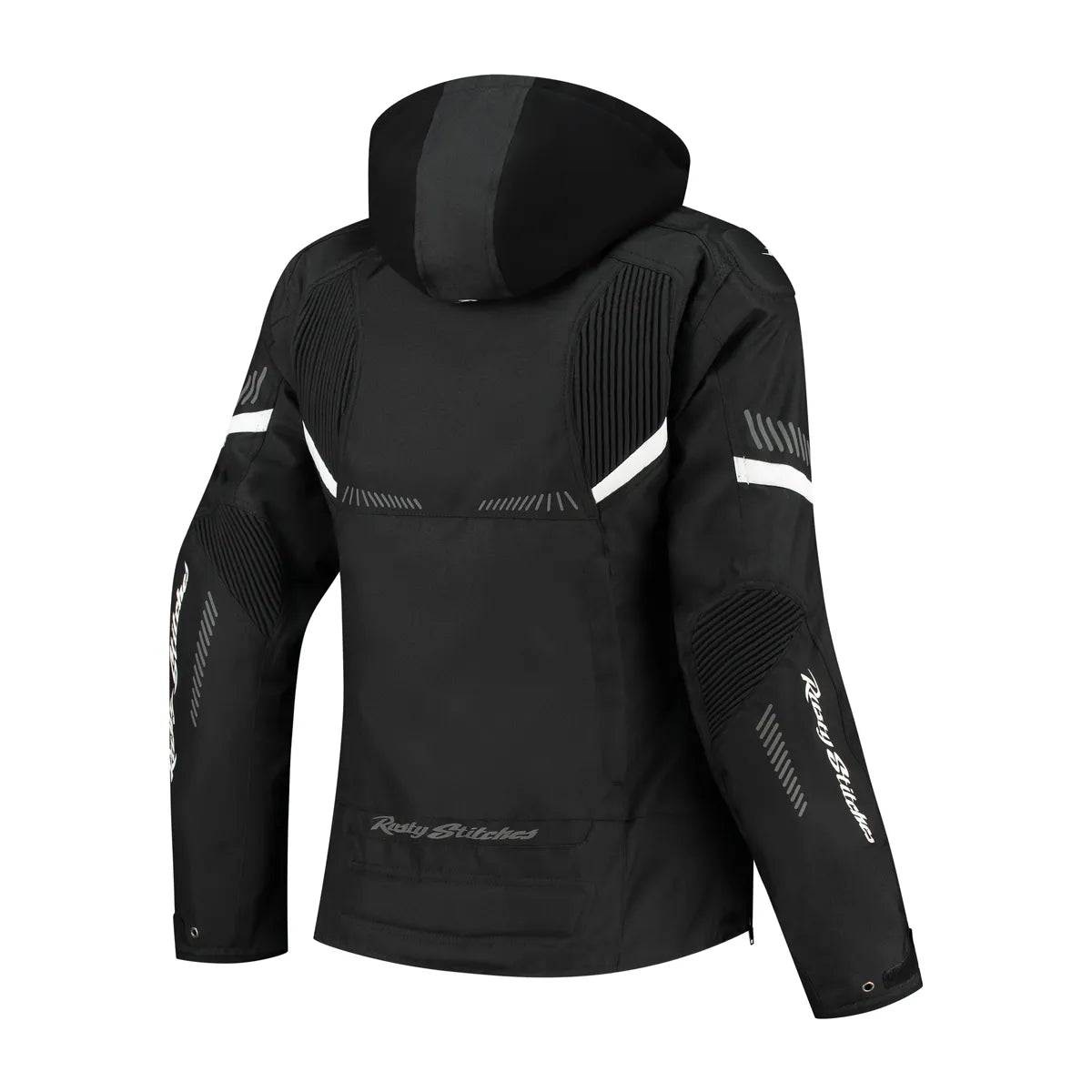 Rusty Stitches Taylor Dames Motorjas Zwart Wit AA Waterdicht Met Protectie - afbeelding 2
