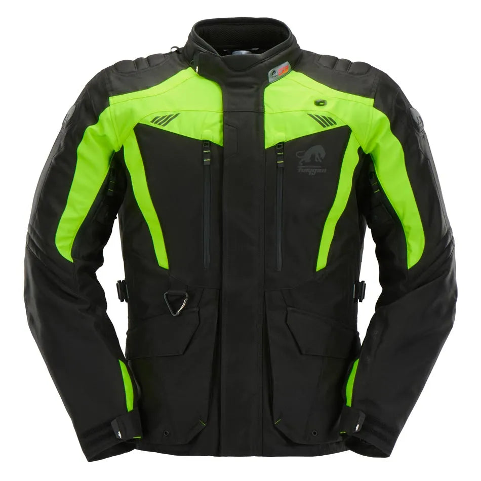 Furygan Apalaches Evo motorjas Zwart-Geel Fluor, productfoto 1