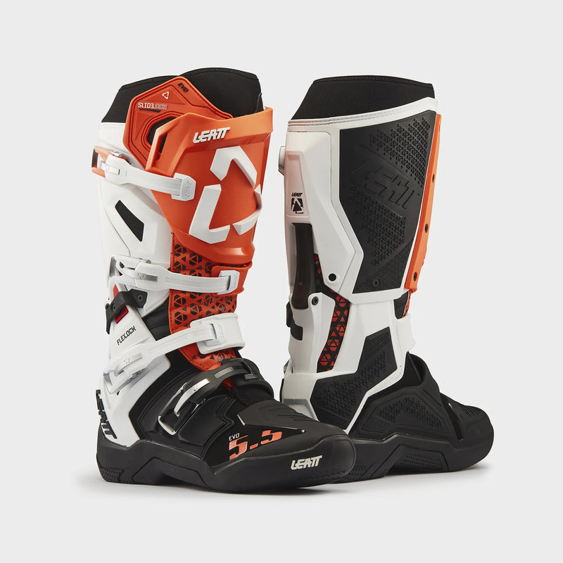 Leatt Moto 5.5 FlexLock Evo Crosslaarzen Wit en oranje, productfoto 13