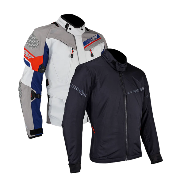 Leatt ADV DriTour 7.5 Motorradjacke, 35.000 mm Wassersäule, AA-Level-2-Protektoren, blau-rot, 2-in-1