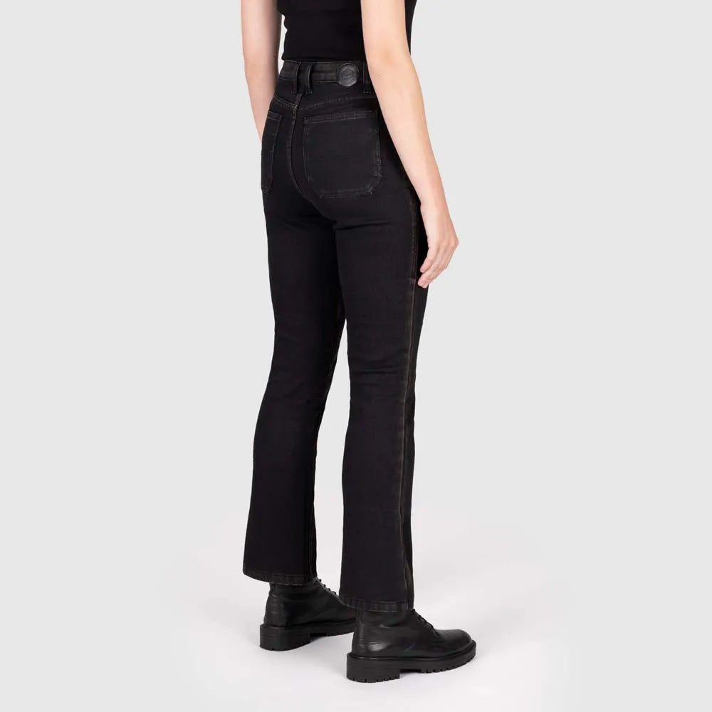 Knox Women’s Cartmel Kick Flare REGULAR Aged Black Rust – AA Motorjeans voor Dames