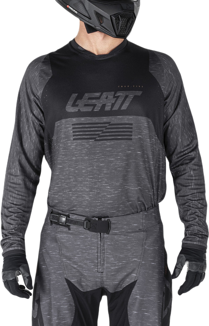 Leatt Moto 4.5 Lite V26 Motocross-Trikot, leicht und atmungsaktiv, Stealth Schwarz/Grau