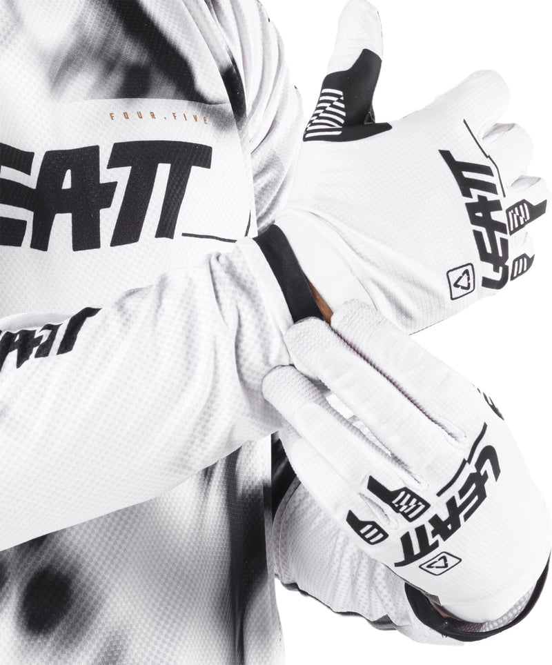 Leatt Moto 4.5 Motorradhose, Offroad-Stretch, mit Knieverstärkung, Lite White