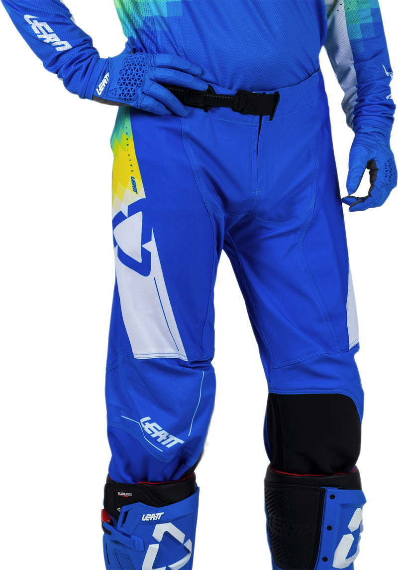 Leatt Moto 4.5 Motorradhose, Offroad-Stretch mit Knieverstärkung, Pixelblau