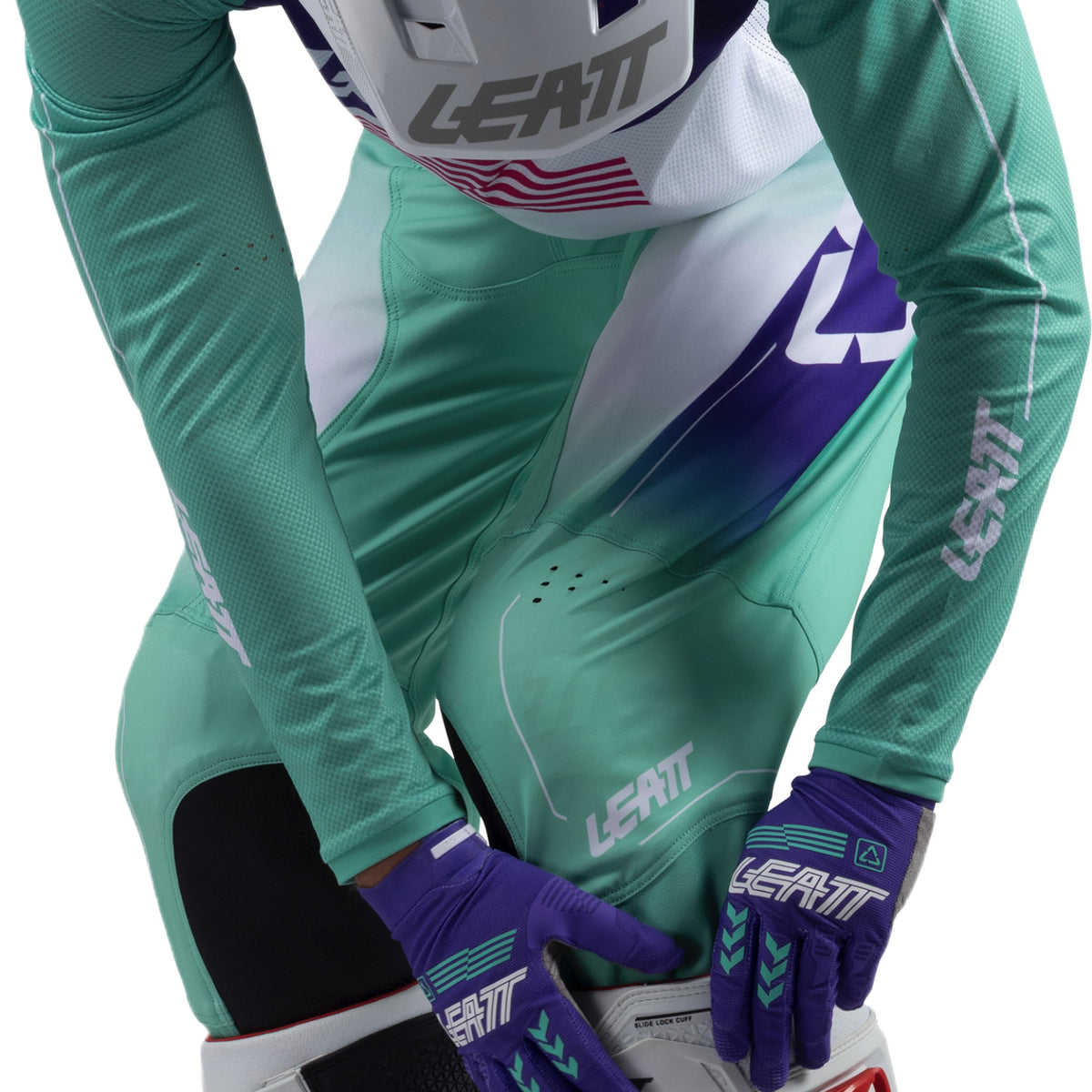 Leatt Moto 4.5 motorcycle pants off-road stretch with knee reinforcement Purple