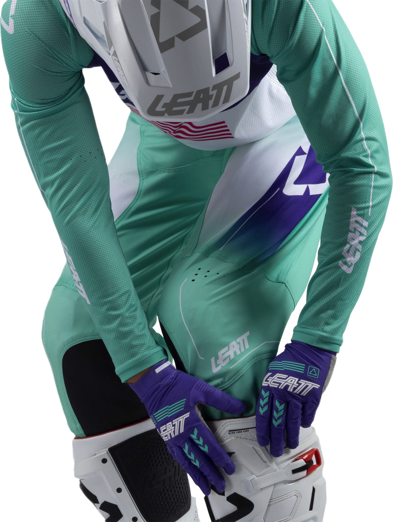 Leatt Moto 4.5 motorcycle pants off-road stretch with knee reinforcement Purple