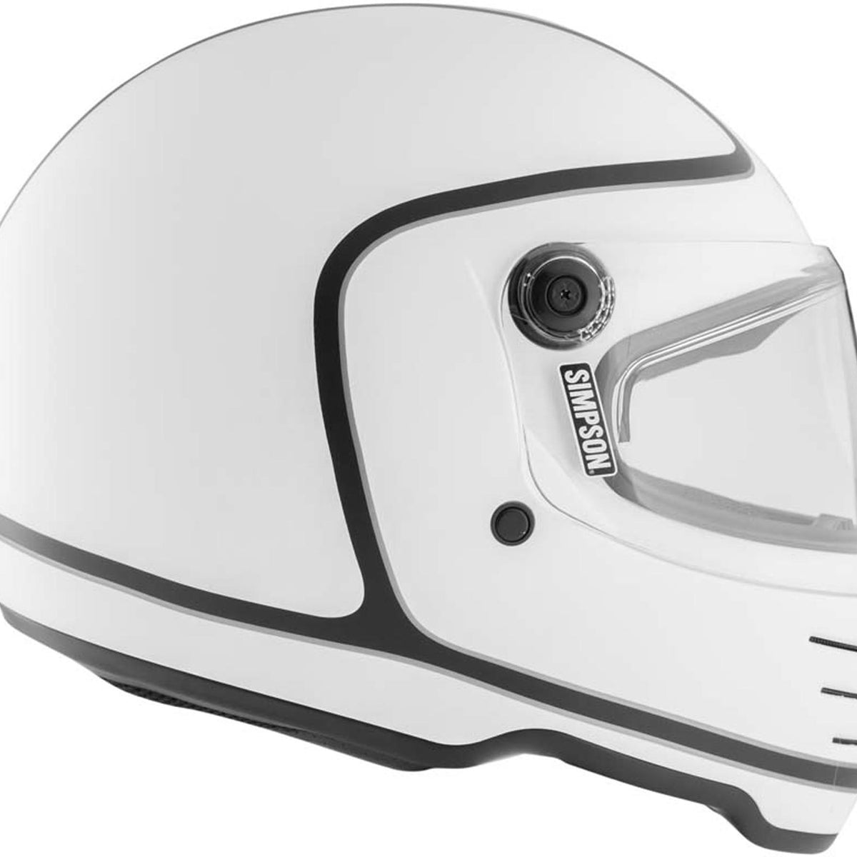 Simpson M62 Hondo Matt White Carbon Helmet ECE 22.06 Pinlock Vintage