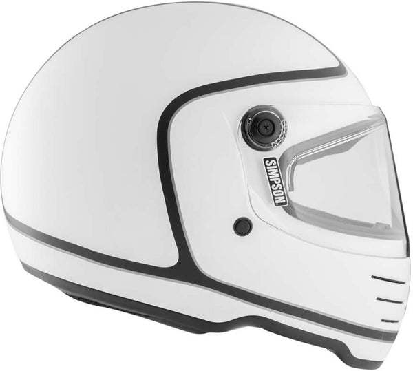 Simpson M62 Hondo Matt White Carbon Helm ECE 22.06 Pinlock Vintage
