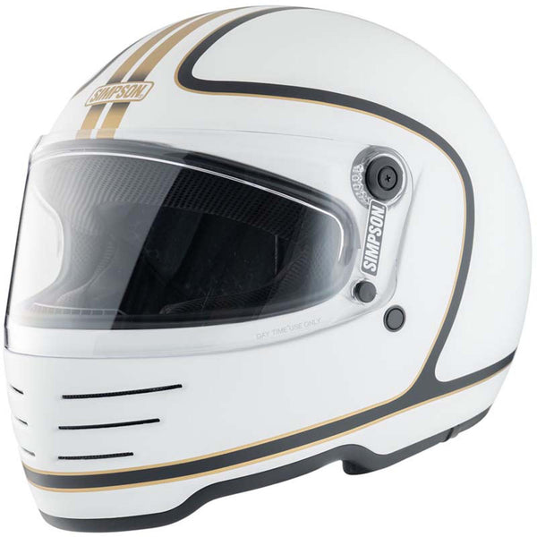 Simpson M62 Hondo Matt White Carbon Helm ECE 22.06 Pinlock Vintage