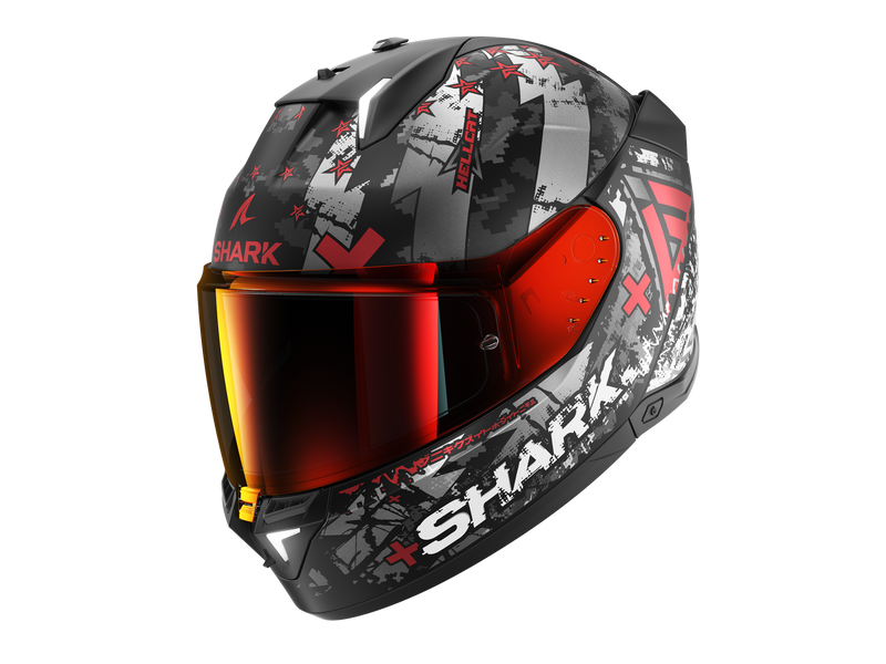 Shark Skwal I3 Hellcat Matt Schwarz Chrom Rot