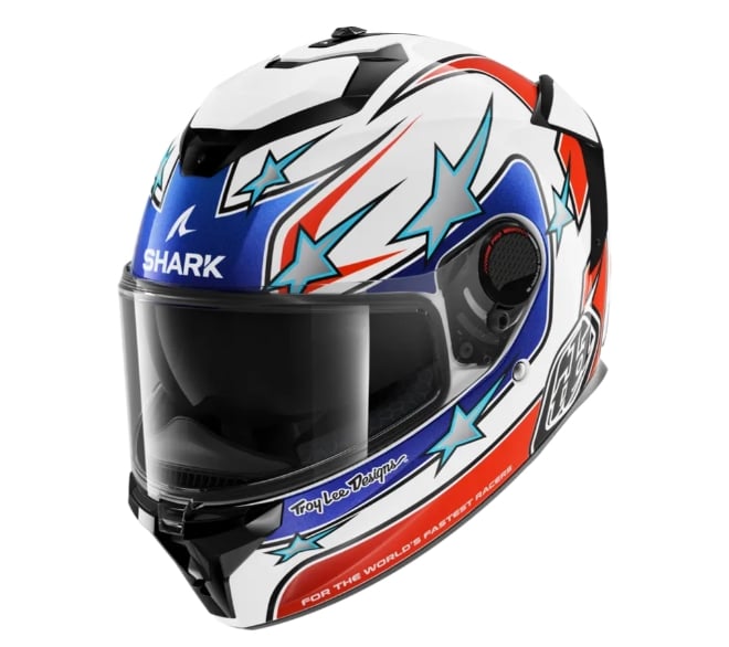 Shark Spartan GT Pro Flagstaff TLD Weiß Rot Blau