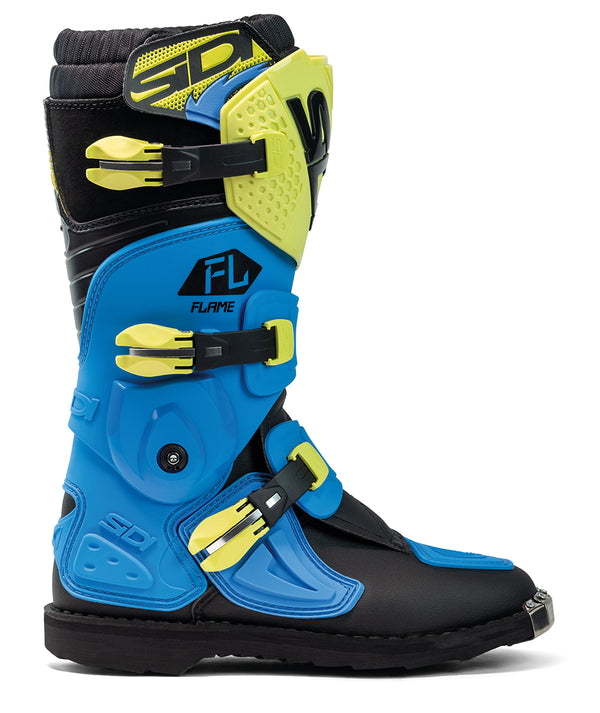 Sidi Flame Motorlaarzen Light Blue Lime Zwart – Motocross & Enduro Boots