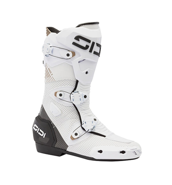 Sidi Mag-2 Air Motorcycle Boots White Black – Ventilated Race Boots