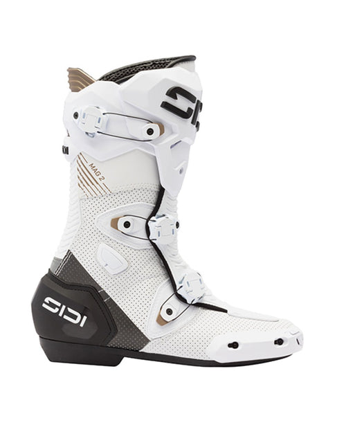 Sidi Mag-2 Air Motorcycle Boots White Black – Ventilated Race Boots