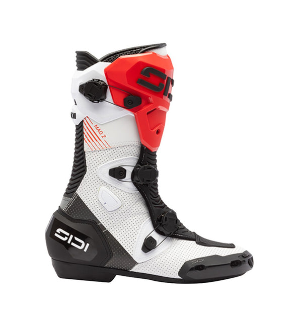 Sidi Mag-2 Air Motorcycle Boots Black Red - Ventilated Race Boots