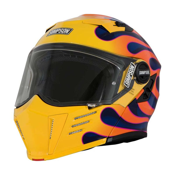 Simpson Darksome Wildfire Yellow Modular Helmet Motorcycle Helmet Pinlock Sun Visor