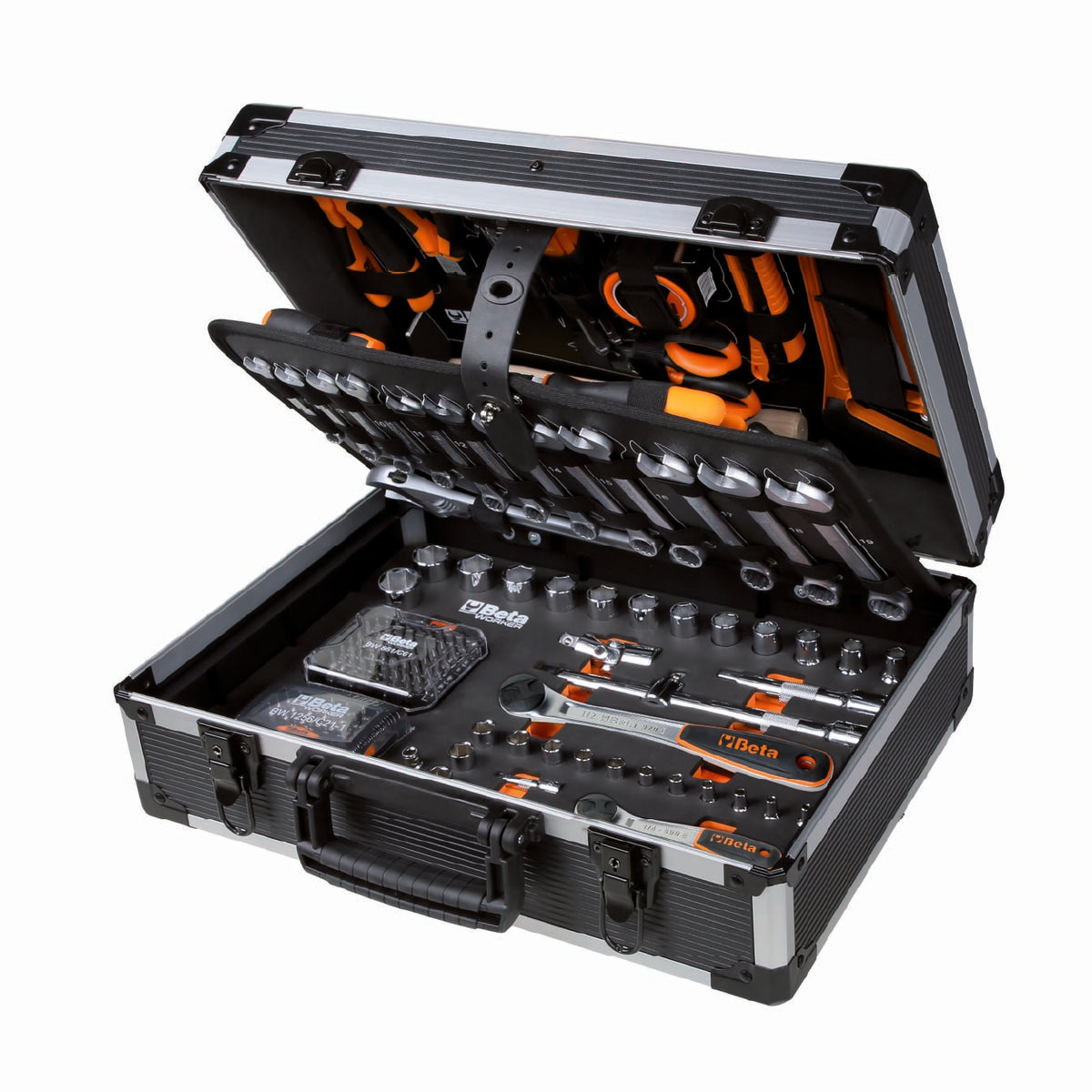 Beta BW 2056T/E trolley geopend met 163 gereedschappen